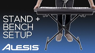 Alesis Portable Keyboards  Setting Up the Stand Bench amp Accessories [upl. by Ashia]