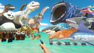 FPS Avatar Rescues Sea Monsters and Fight Dinosaurs and Kung Fu PandaAnimal Revolt Battle Simulator [upl. by Benil]