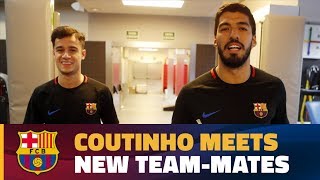 Philippe Coutinho meets his new teammates [upl. by Dana]