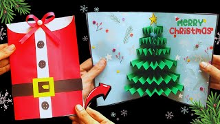 Christmas card  Christmas greeting card 🎀  Christmas Greeting card making  Christmas pop up card [upl. by Ailahs289]