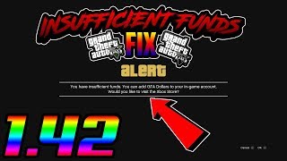 GTA 5 ONLINE  INSUFFICIENT FUNDS FIX   quotYou Have Insufficient Fundsquot Update 142 [upl. by Asillem]