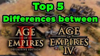 Top 5 Differences Between AoE2 amp AoE4 [upl. by Hallee405]