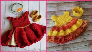 Simple Qureshia Baby Girl Frocks Designs  Crochet Patterns for baby girl frocks [upl. by Siri]