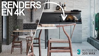 Como hacer renders en 4K en la mejor resolución en 3Ds Max [upl. by Enatan]