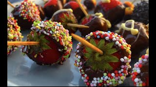 World Chocolate day  7th july chocolate covered strawberries  beach cooking  Sao Tome chocolate [upl. by Arnie271]