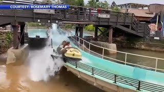 Video shows moments before Six Flags log flume accident [upl. by Okimuy]