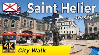 Saint Helier Jersey  The city of Channel Islands  Walking Tour 4k [upl. by Noizneb89]