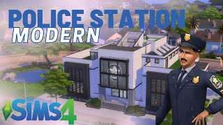 Modern Police Station  The Sims 4  Speed Build  NO CC [upl. by Enylecoj206]