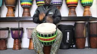 Bolokada Conde amp Drumskull Drums  Calf Skin Ivory Coast Djembe  DSD08616 [upl. by Bascomb961]