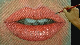 How to Paint Realistic Lips in Acrylic by JM Lisondra [upl. by Tally334]