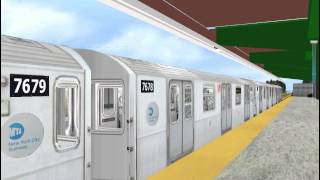 OpenBVE R142A 4 Train  Nostrand AvenueFictional [upl. by Aicilyhp]