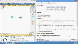 5214 Packet Tracer  Configuring SSH [upl. by Mariandi151]