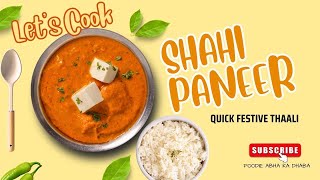 Shahi Paneer Thali  Shahi paneer Jeera Rice  Lachha Paratha  Quick Festive Thali  Diwali Special [upl. by Izy]