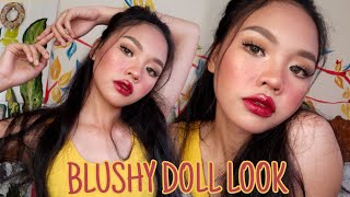 BLUSHY DOLL LOOK  MAKEUP TUTORIAL [upl. by Ramraj]