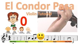 El condor pasa sheet music and easy violin tutorial [upl. by Eniaj842]