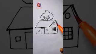 House 🏠 house drawing easy house drawing Home drawing drawing art shortvideo easydrawing घर [upl. by Madonia]