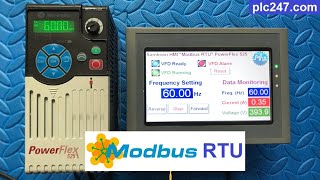 Samkoon HMI quotModbus RTUquot PowerFlex 525 Tutorial [upl. by Tserrof]