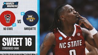 NC State vs Marquette  Sweet 16 NCAA tournament extended highlights [upl. by Nitsoj]