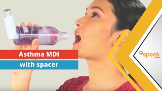 Asthma How to use a Metered Dose Inhaler MDI with spacer [upl. by Marlane]