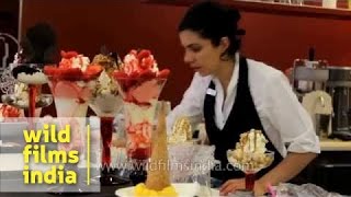 Super sized ice cream sundaes in Germany [upl. by Acillegna]