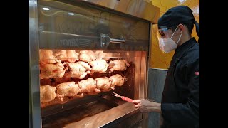 Horno ecológico a carbón para pollos a la brasa marca KINGWARE [upl. by Onitselec]