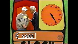 The Price is Right 1014K February 11 1999 wClueless Clock Game player Brian [upl. by Ailed]