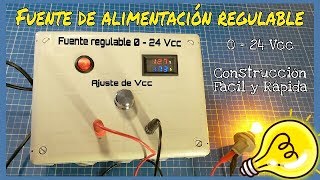 CÓMO HACER UNA FUENTE DE ALIMENTACIÓN REGULABLE 024 Vcc 45 A [upl. by Lieno377]