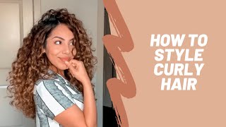 HOW TO STYLE CURLY HAIR my curly hair routine 2C3A curls [upl. by Comstock]