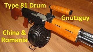 Type 81 LMG Clubfoot Stock drum mag Chinese vs Romanian magazines [upl. by Pepi587]