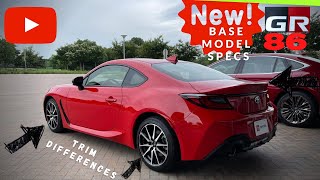 Toyota GR86 Differences in Base amp Premium Models  interior details [upl. by Kwabena]