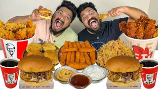 KFC CRISPY FRIED CHICKENCHEESE BURGERCHEESE STICKKOREAN WINGSPERI PERI FRIED CHICKEN MUKBANG🔥 [upl. by Swartz918]