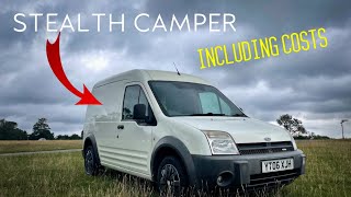 Stealth Van Tour  Low cost  Ford Transit Connect  Self Build [upl. by Jeunesse]