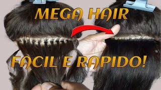 MEGA HAIR PONTO AMERICANO INVISIVEL COM MICROLINK RAPIDO E FACIL METODO SANDUICHE  COBERTOR [upl. by Fital]