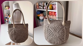 HARİKA OLDU 🥰 5 Motifli Çanta Yapımı  Easy Crochet Bag  Tığ işi Örgü Çanta Modelleri [upl. by Torrin]