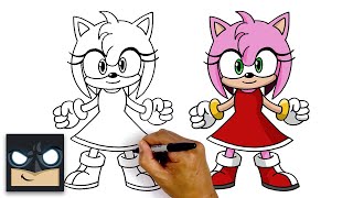 How To Draw Amy Rose  Sonic The Hedgehog [upl. by Voss]