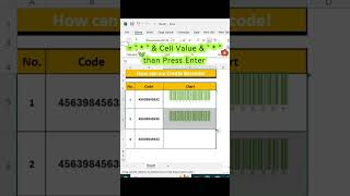 How to Create a Barcode in Excel in 30 seconds shorts excel [upl. by Stanfield]