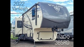 RARE 2022 Vanleigh Vilano 385RD 5 Slide Raised Rear Living Room [upl. by Belac]