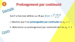 Cours sur le quotProlongementquot dune Fonction par Continuité [upl. by Eiduj659]