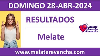 Resultado del sorteo Melate del domingo 28 de abril de 2024 [upl. by Venita]