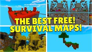 The TOP 5 FREE Minecraft Survival Maps to DOWNLOAD MCPEBedrock [upl. by Ellinej]