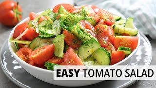 Easy TOMATO CUCUMBER SALAD in 5 Minutes  Olga in the Kitchen [upl. by Ahtis405]