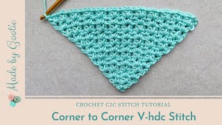 Crochet Corner to Corner V Stitch  Free Crochet C2C Different Stitches Tutorial [upl. by Eedia]