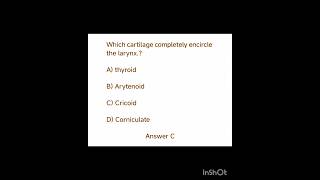 MCQ on anatomy of pharynx larynx and Trachea shorts anatomy [upl. by Lenhard731]