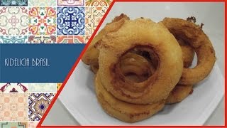 Como Fazer CEBOLA EMPANADA Onion Rings Recheado com Queijo Mussarela Super Fácil Crocante Sequinha [upl. by Nomaj94]