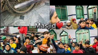 Masjid my skoon bachy qari sab k pass prty howy say mashallah 🥰 daska foryou minivlog scbsport [upl. by Lahcar599]