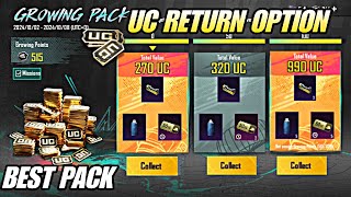 GROWING PACK UC RETURN PUBG MOBILE  NEW GROWING PACK EVENT [upl. by Staw]