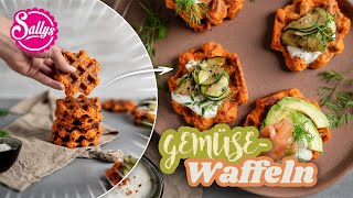 Gemüse Waffeln mit Toppings und Dips  Sallys Welt [upl. by Aidekal]