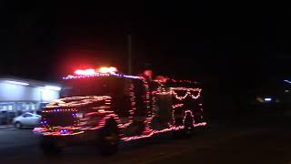 Fire trucks leave Christmas parade in Trinity to go to fire [upl. by Cave]