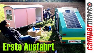 Erste Ausfahrt mit unseren zwei Fahrradwohnwagen  Campermarco amp Camperclaudi [upl. by Higgs]