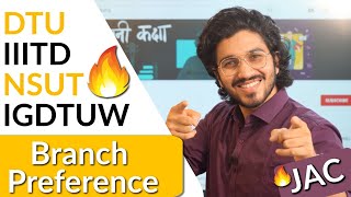 JAC Delhi Counselling 2020  NSUT vs DTU vs IIIT Delhi vs IGDTUW  Branch Preference🔥 [upl. by Sandy]